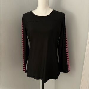 Athletica yogo Black & Hot Pink Long Sleeve Top Size L